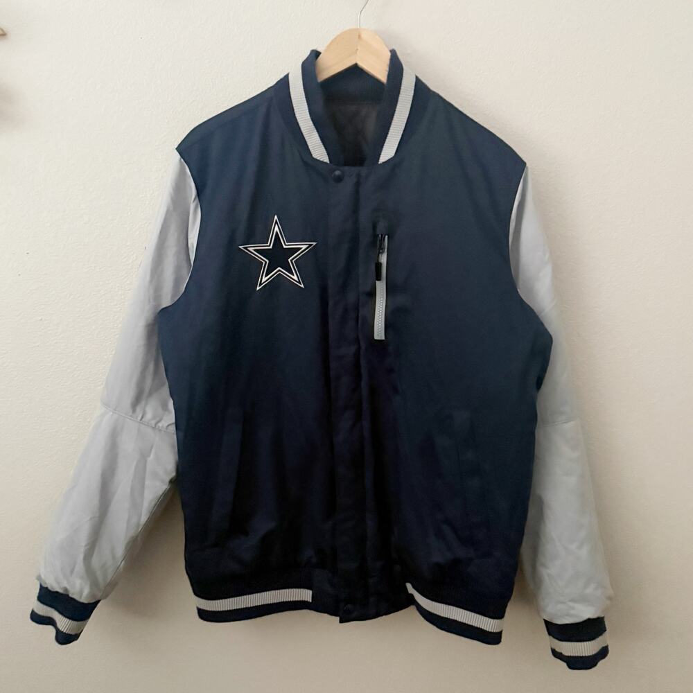 NIKE x NFL | Vintage Dallas Cowboys Reversible Jacket Blue Black Gray | Medium - Picture 8 of 13